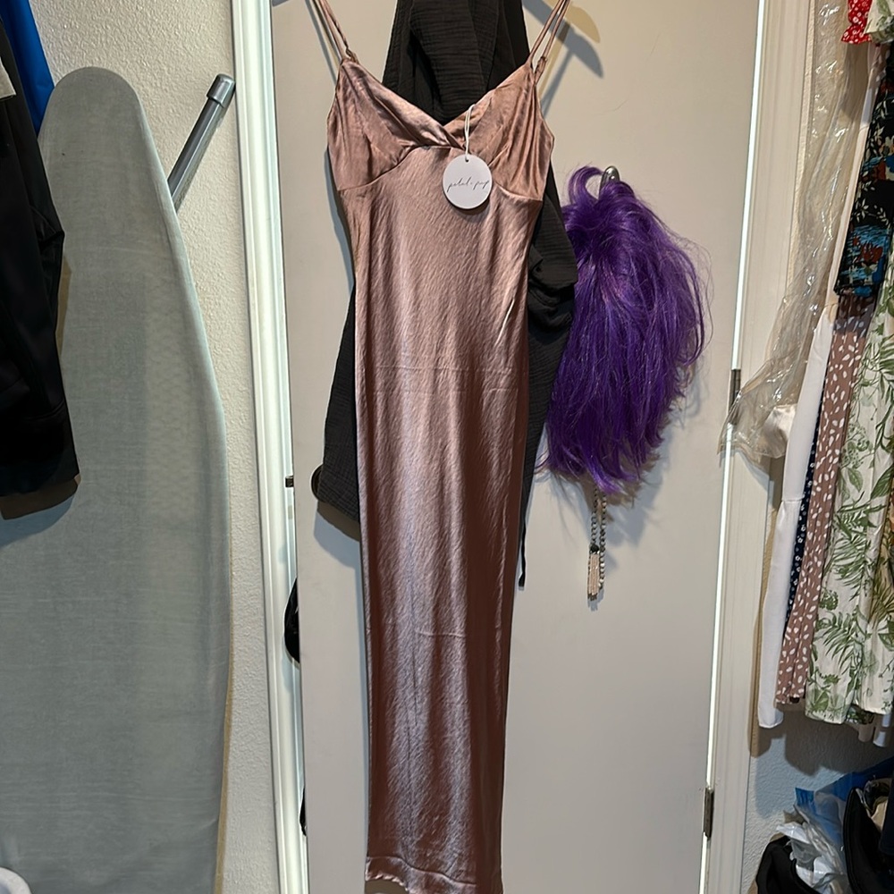 Petal and pup maxi rose slip dress NWT